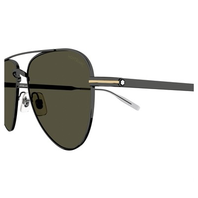 MONTBLANC MONT BLANC MB0235S-005 RUTHENIUM RUTHENIUM GREEN SUNGLASSES