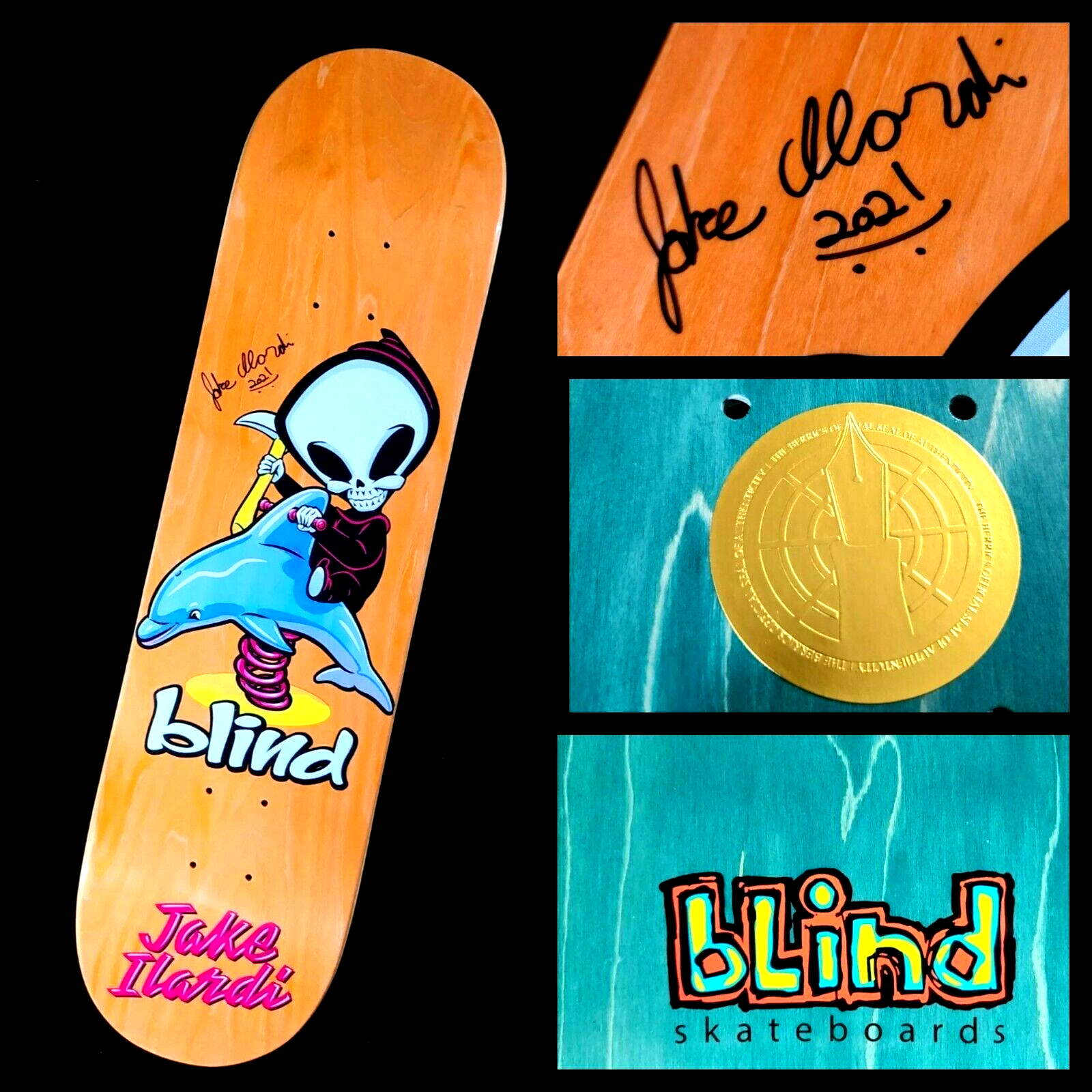 BLIND ILARDI スケートボード Jake Ilardi Signed Blind Pro Debut Berrics Autograph Skateboard