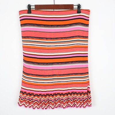 Marc Cain Womens Size N6 (US 16 / XL) Striped Ruffle Hem Skirt