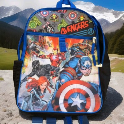 Marvel Superheroes Avenger Backpack Back to School Side Mesh Pocket Adjustable