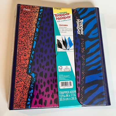 Trapper Keeper Retro Portfolio Binder Leopard Print NEW Mead