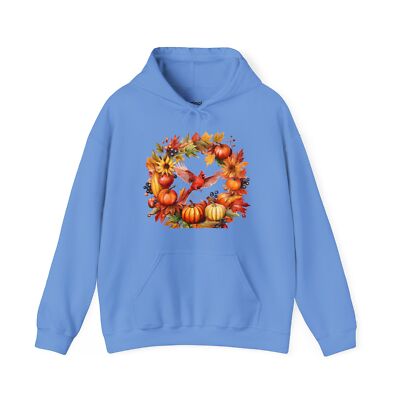Unisex Heavy Blend  Hooded Sweatshirt,Autumn Cardinal Wreath,Crimson color,