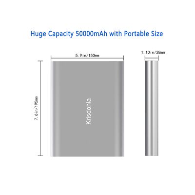 Krisdonia Portable Laptop Charger 185Wh/50000mAh Laptop Power Bank External B...