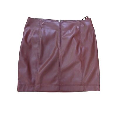 Free People Womens Faux Leather Mini Skirt Panel Detail Copper...