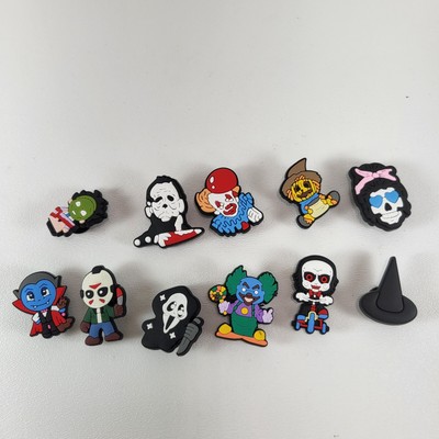 16 Horror Shoe Charms Halloween Accessories Fits Crocs Wristband Accessories