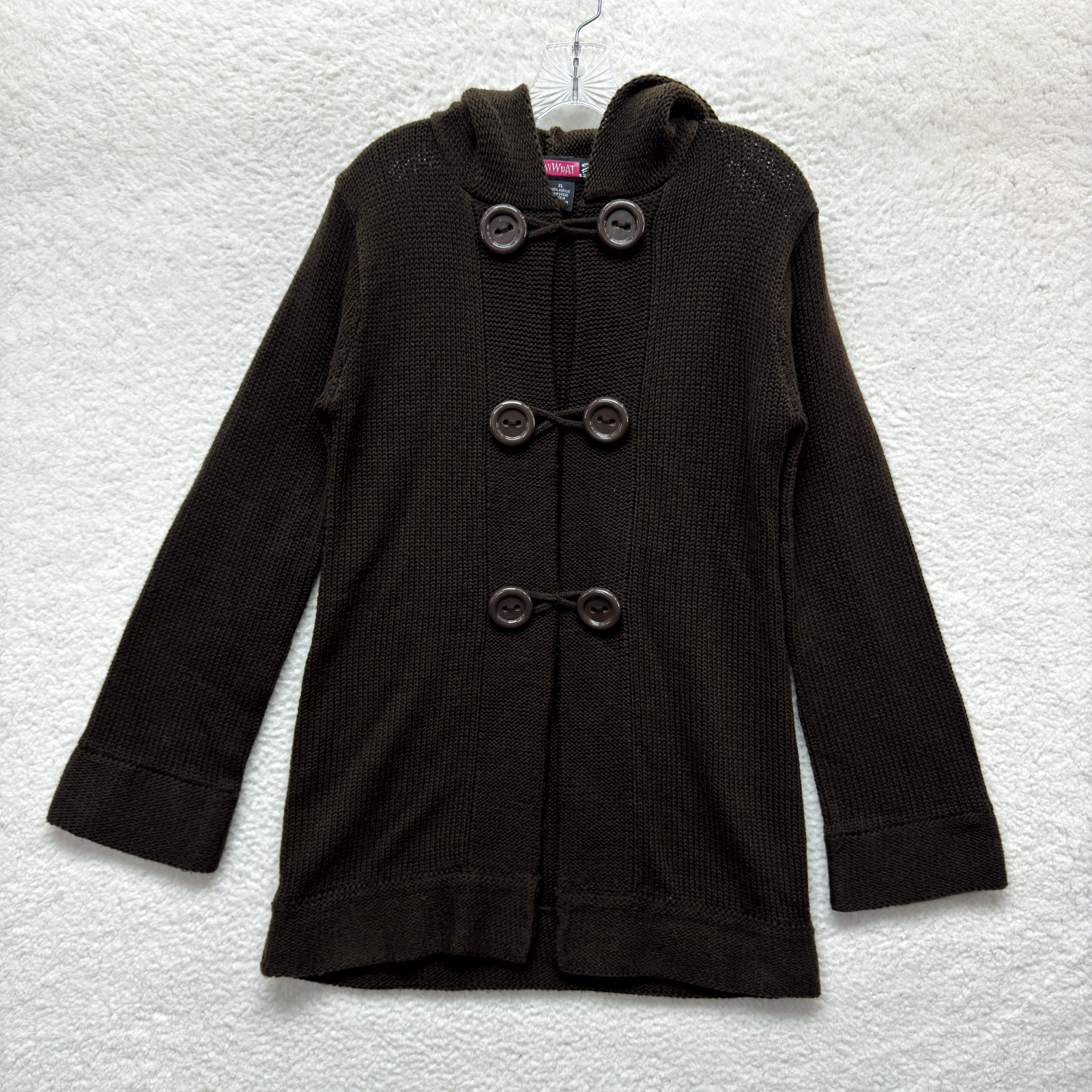 Snap Button Front Long Sleeve Sweater Cardigan Hip Length