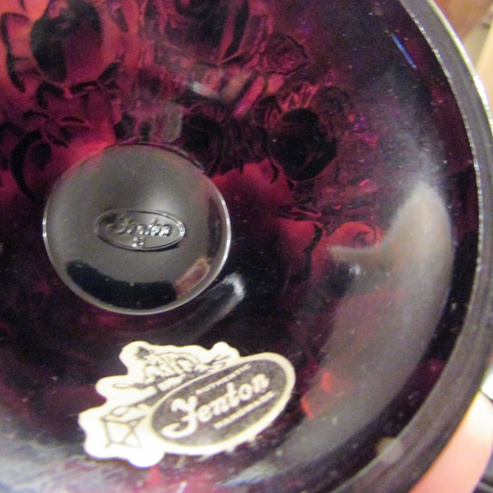 BEAUTIFUL  HARD TO FIND PIECE FENTON CARNIVAL GLASS RING HOLDER   OWL