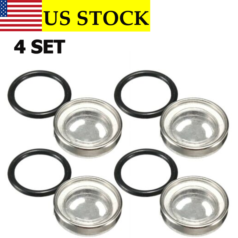 4set 18mm Motorcycle Bike Brake Master Cylinder Reservoir Sight Glass Len Gasket