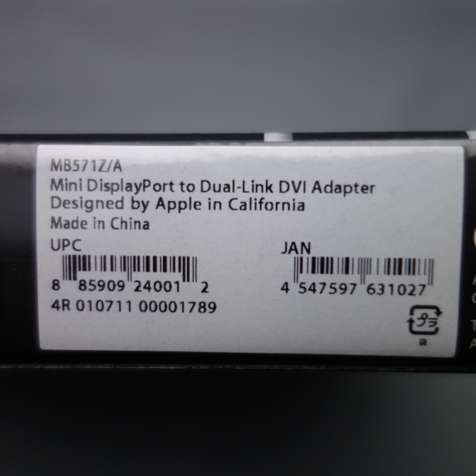 Apple Mini DisplayPort to Dual Link DVI Adapter *Brand new Never Opened*