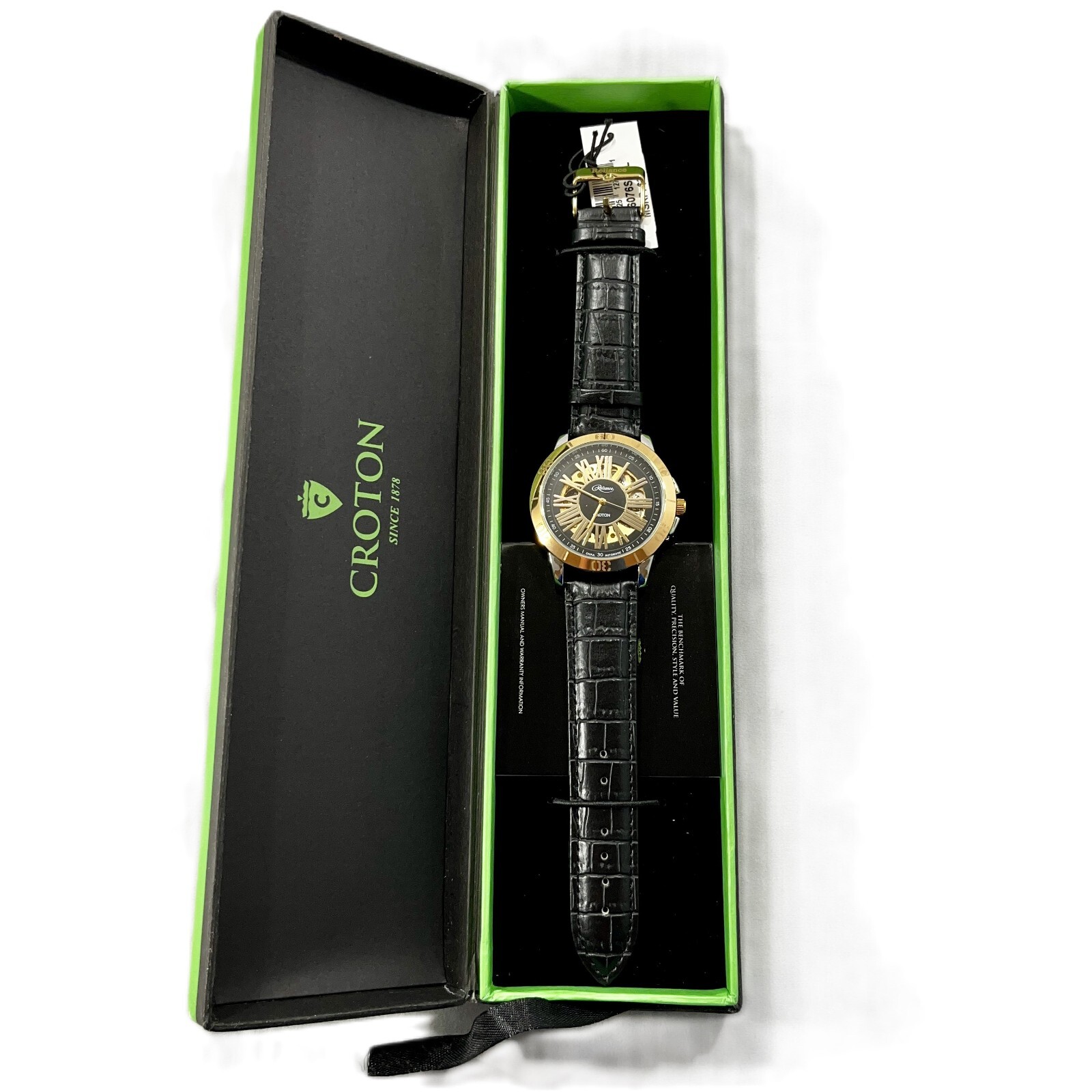 Pre-owned Croton Men's Watch Reliance Automatic Timepiece Partial Skeleton Gold 306076
