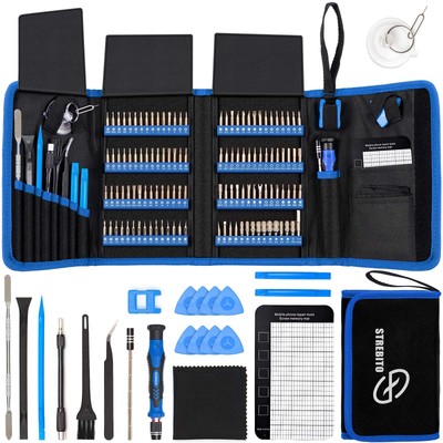 STREBITO Electronics Precision Screwdriver Sets 142-Piece with 120 Bits Magne...