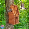 MIXUMON Bird Houses for Outside, Outdoor 2 Bird House Room for 2 Bird Families Bluebird Finch Cardinals Hanging Birdhouse for Garden (Style 11)