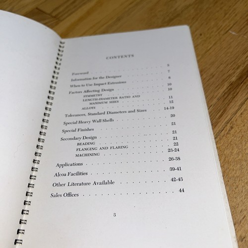 1948 ALCOA ALUMINUM IMPACT EXTRUSIONS Book - Aluminum Company of America