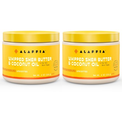 Alaffia Whipped Shea Butter & Coconut Oil Skin Care and Hair Care (Pack of 2)
