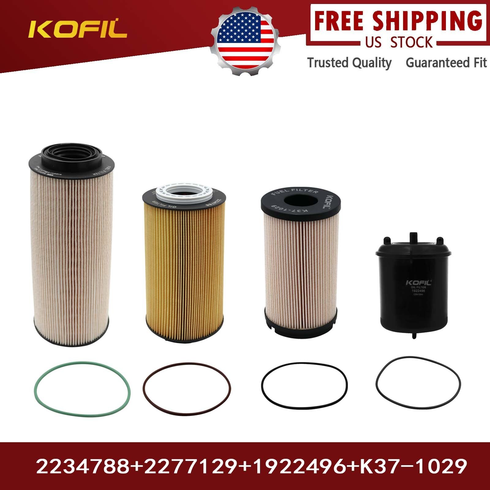 Oil & Fuel Filter Kit 2277129 K37-1029 1922496 2234788 For