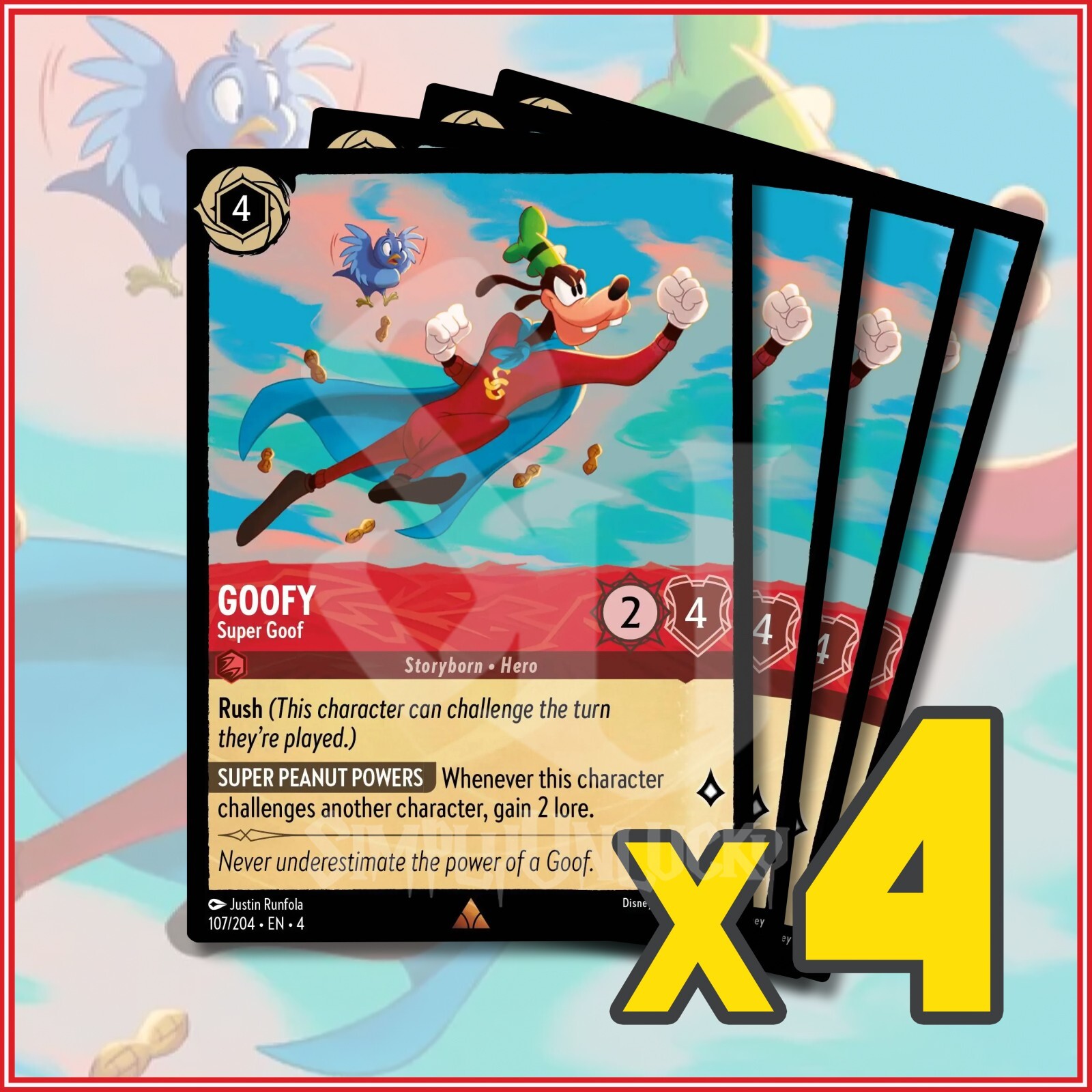 GOOFY Super Goof エンチャンテッド Lorcana ロルカナ Disney Lorcana TCG: GOOFY - SUPER GOOF x4 Ursula's Return
