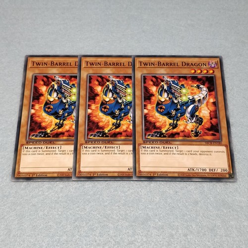 Yugioh Twin Barrel Dragon 1st Edition Common 3 Card Set NM SBCB
