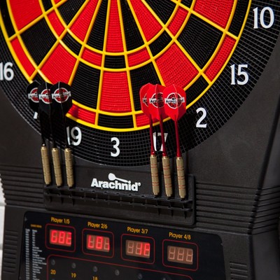Arachnid CricketPro 650 Electronic Dart Board and Darts Set, Black, 1