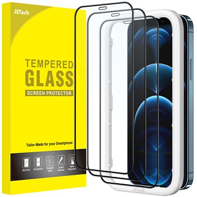 JETech Full Coverage Screen Protector for iPhone 12 Pro Max 6.7-Inch, 3-Pack