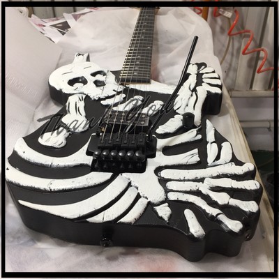 George Lynch Skull Carved TL Electric Guitar Floyd Rose Bridge Maple Neck 