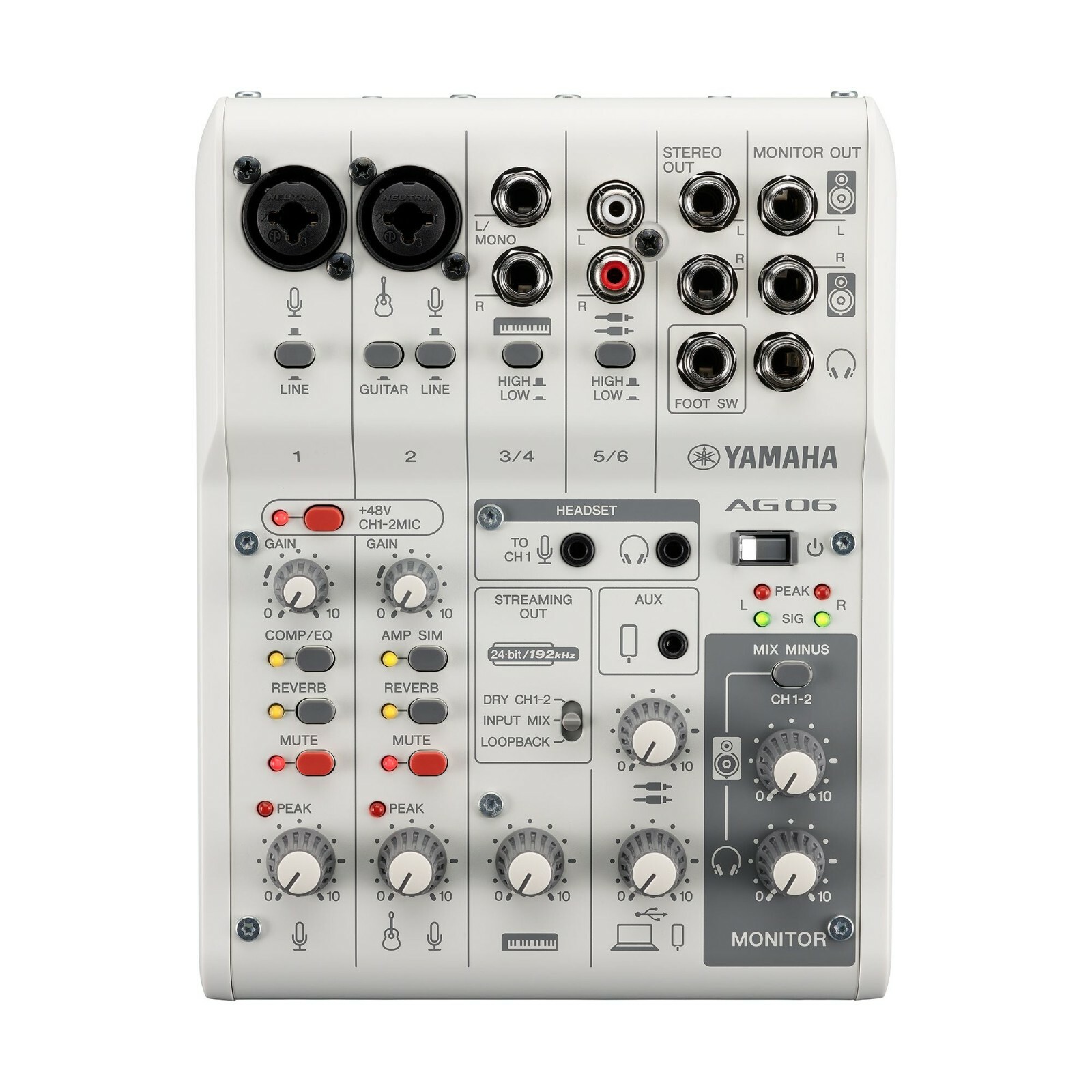 【新品・未開封】YAMAHA AG06 WHITE Amazon.com: Yamaha AG06 6-Channel Mixer / 2 Microphone