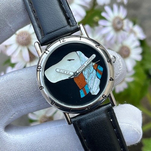 Pierre Lannier Dog Motif Shell Handmade Dial 