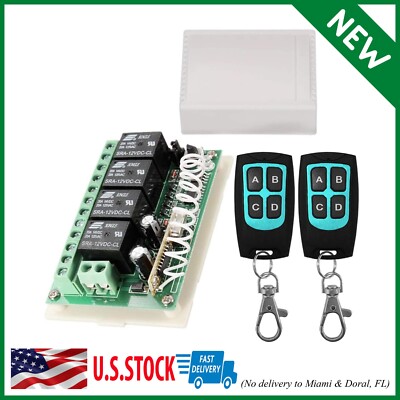 12V Relay Remote Switch Wireless RF Remote Control Switch 4 Channel Relay Modul