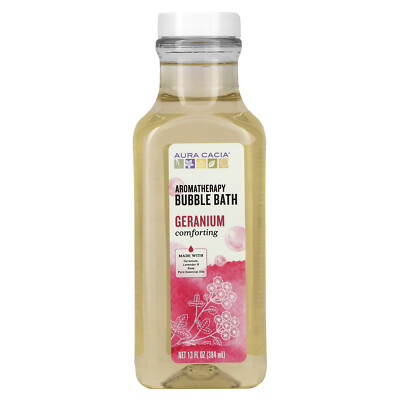 Пена для ванн с ароматерапией, успокаивающая герань, 13 жидких унций (384 мл)