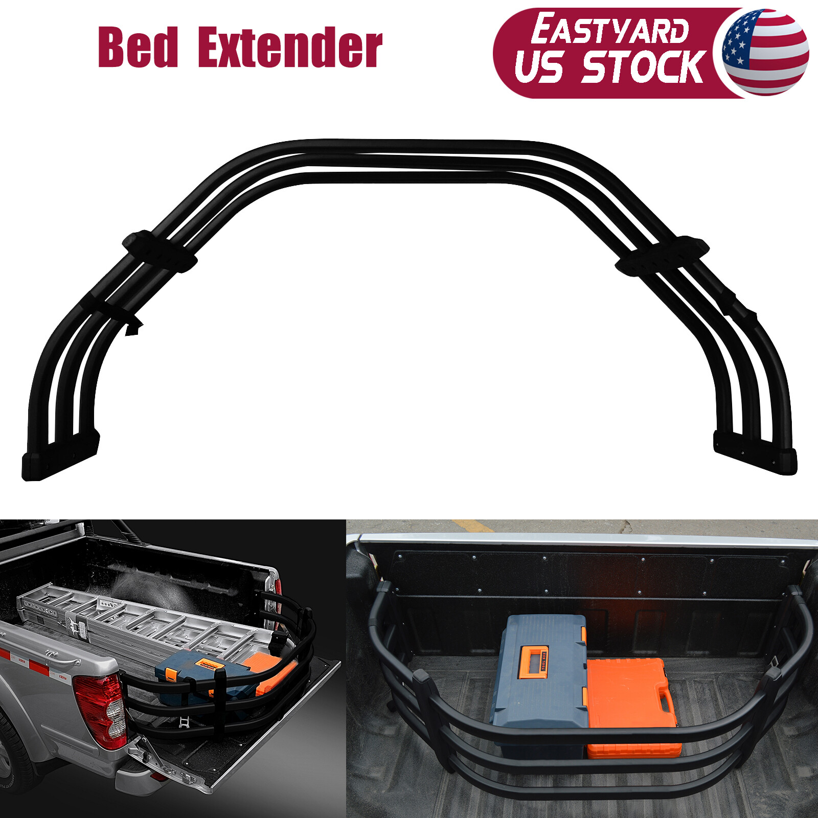 Spurtar Truck Bed Extender Black Aluminum Universal Tailgate Extension