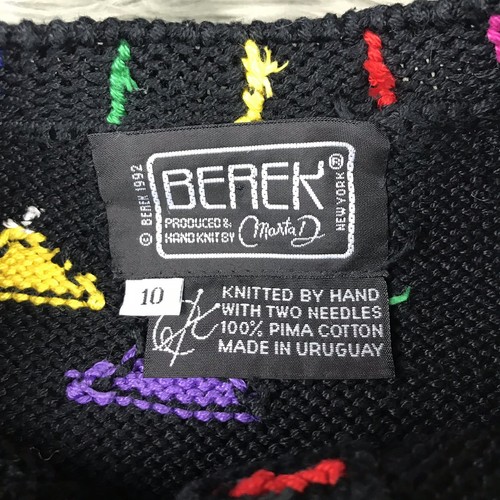 Berek Marta D Sz 10 Multicolor Kids Hand Knit Uruguay Circus Cardigan Sweater