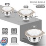 HaWare Mixing Bowls with Airtight Clear Lids, 6-Piece Stainless Steel Strong Nesting Bowls Set, Metal Salad Bowl for Cooking, Prepping, Baking, Serving and Food Storage, Size 4.6, 3, 1.5QT, Khaki