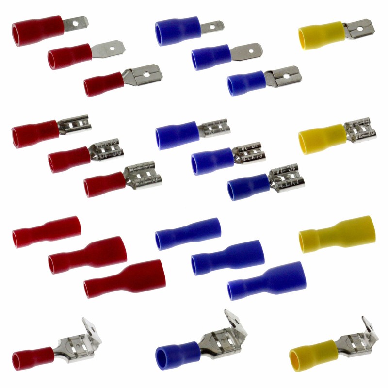 25 Stk. Flachstecker FlachsteckhÃ¼Lsen 0,5 - 6 MmÂ² Auch Mit Abzweig Kabelschuh