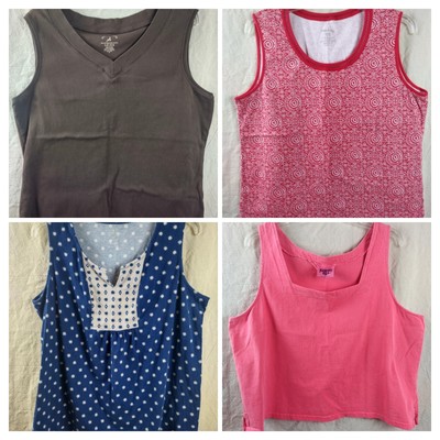  Tank Top Women's Size 1X Lot Of Four (4) Multi Brands And Color 