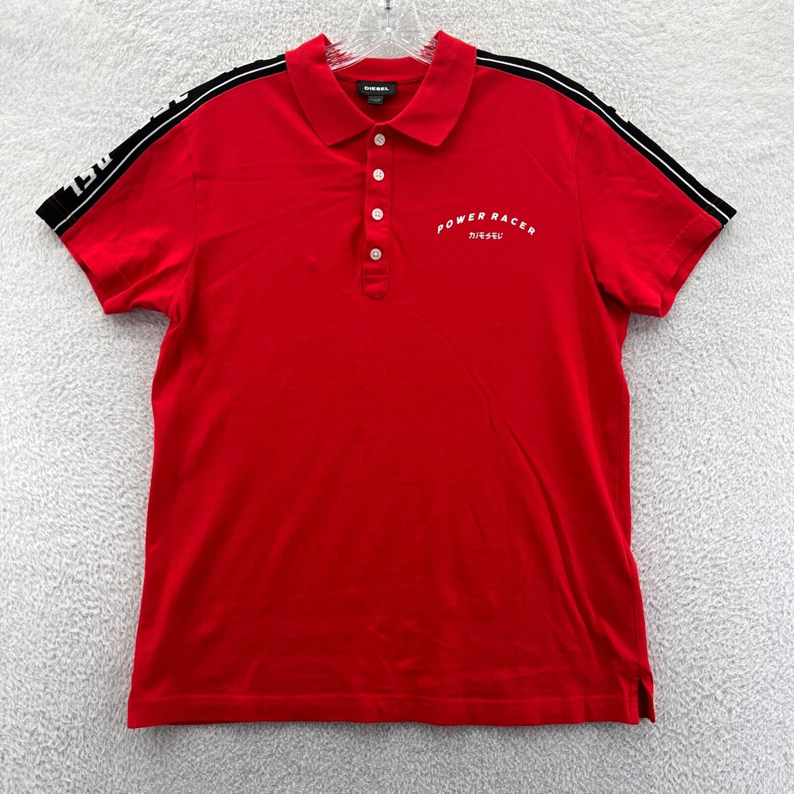 Diesel Polo Shirt Mens Small Red Power Racer Collared Short Sleeve