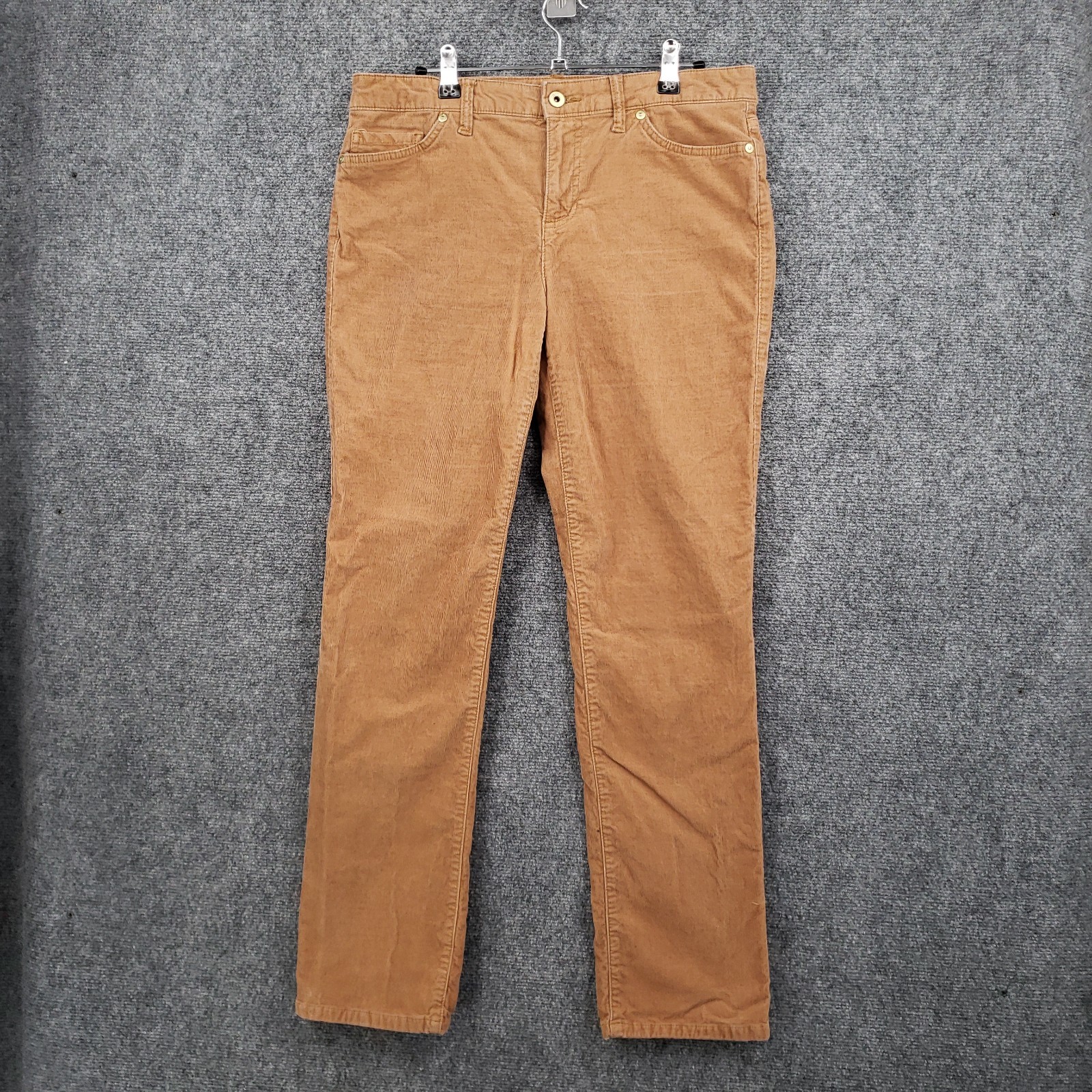 Tommy Hilfiger Pants Womens 10 Brown 5 Pocket Corduroy Stretch Mid Rise Straight