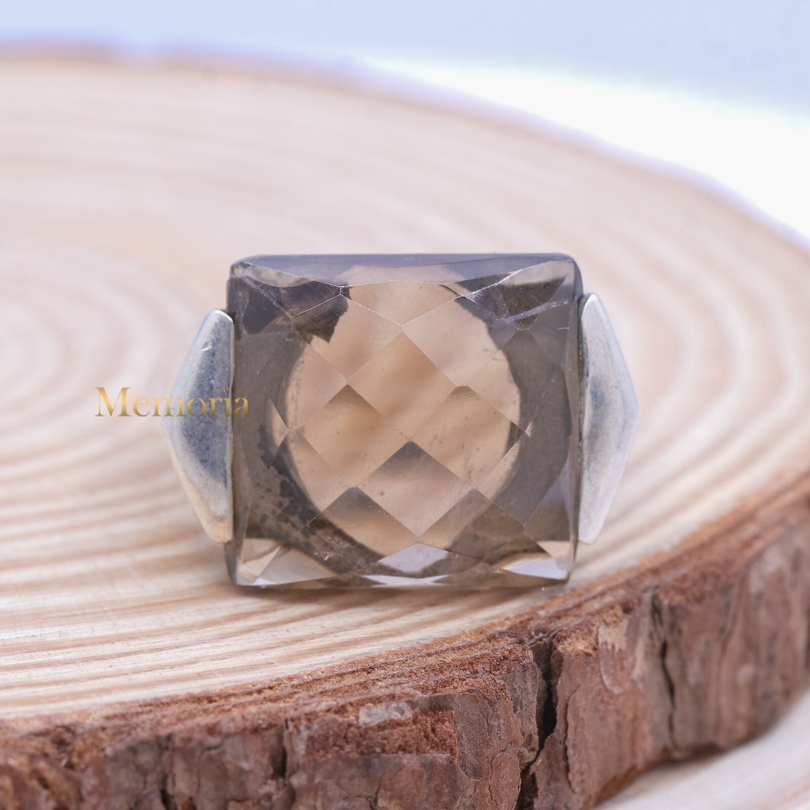 [COLD FRAME] ☆ / SMOKY QUARTZ CHUNKY SQUARE RING COLORLESS CHUNKY SQUARE RING