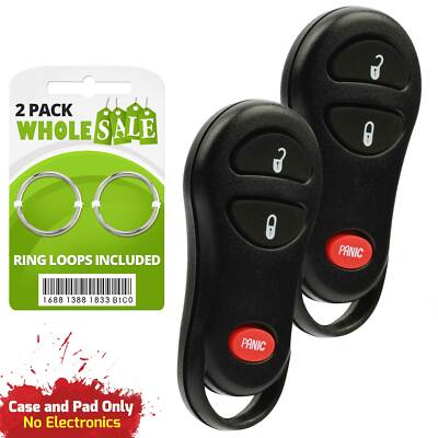 2 Replacement For 2001 2002 2003 Chrysler PT Cruiser Key Fob Remote Shell Case