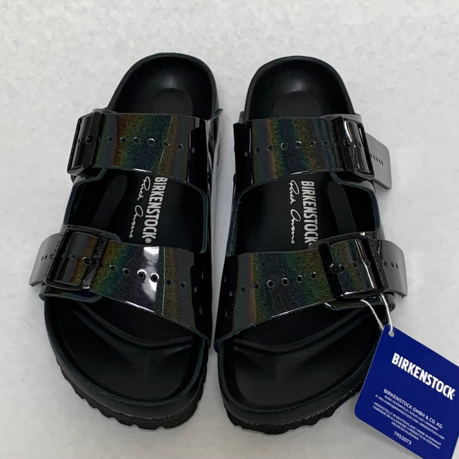 希少　BIRKENSTOCK Rick Owens Arizona Rivets Rick Owens Arizona Natural Leather in Black Iridescent