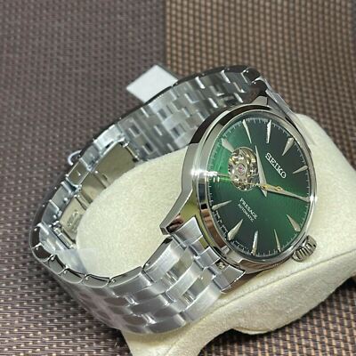 Pre-owned Seiko Ssa441j1 Presage Cocktail Open Heart Green Analog Automatic Japan Watch