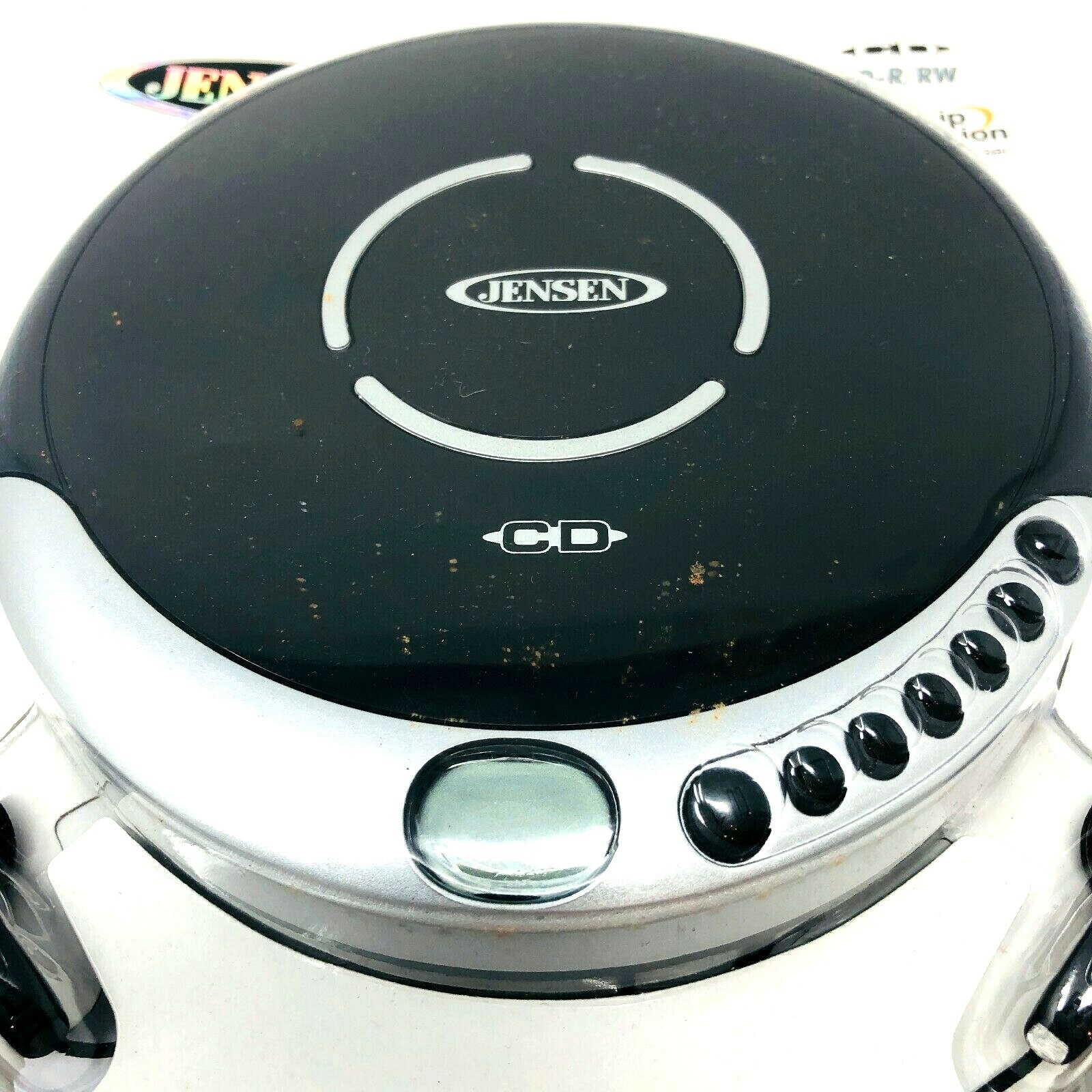 Jensen Black Personal Bass Boost Anti Skip CD Player Stereo Earbuds US Seller