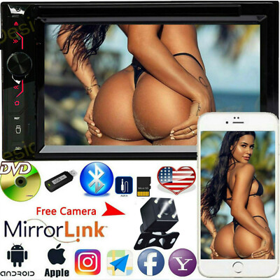 6.2'' 2Din Car Stereo Radio CD DVD Player Bluetooth MirrorLink-GPS w/ Rear Camera
