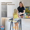 Foldable Toddler Tower Preassembled Kitchen Stool Helper, Folding Tower for Learning with 3 Adjustable Heights Montessori Toddler Standing Tower Kids Collapsible Wooden Step Stool, Light Gray