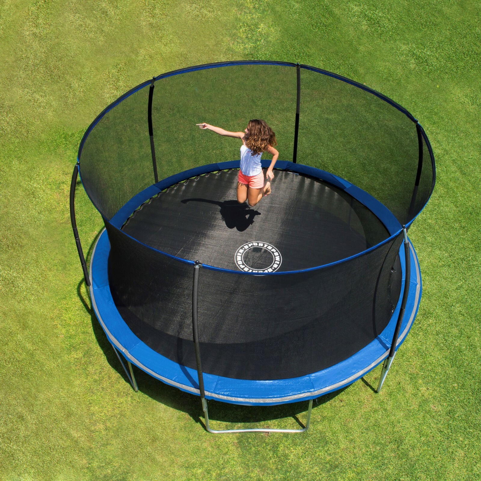Bounce Pro 14-Foot Exclusive Trampoline, with Enclosure, Midnight Blue