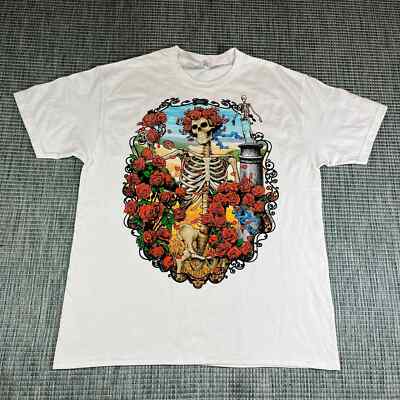 Liquid Blue White Grateful Dead Rock Band Signed P. Maguire Men s Sz L New