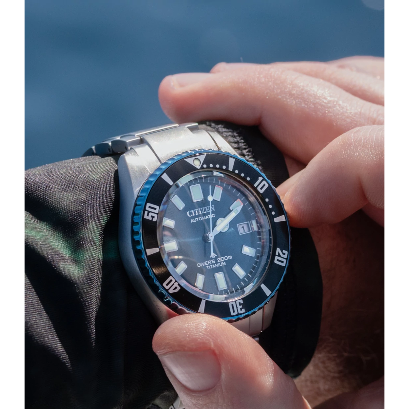 Pre-owned Citizen Promaster Fujitsubo Nb6026-56l Blue Automatic Titanium Men Diver's Watch