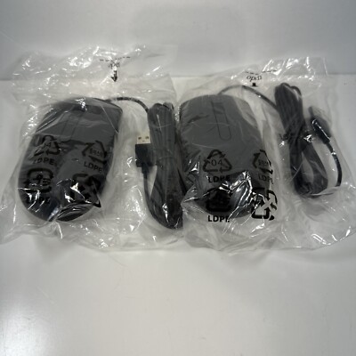 Dell Ms116T Optical USB 1000 DPI Scroll Wheel Mouse - Black Lot of 2