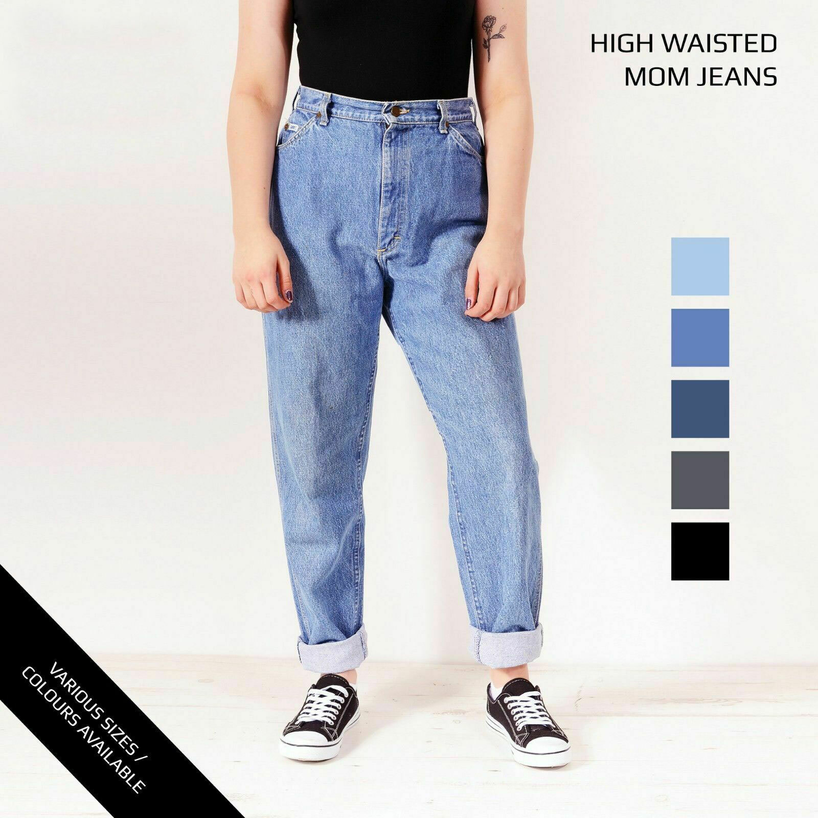 VINTAGE LEE HIGH WAISTED WOMENS RELAXED TAPERED MOM JEANS 26 27 28 29 30 32  34 | eBay UK