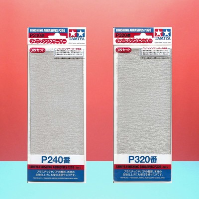 Tamiya Finishing Abrasives Sandpaper [87093 P240 87094 P320] 2 pcs set i