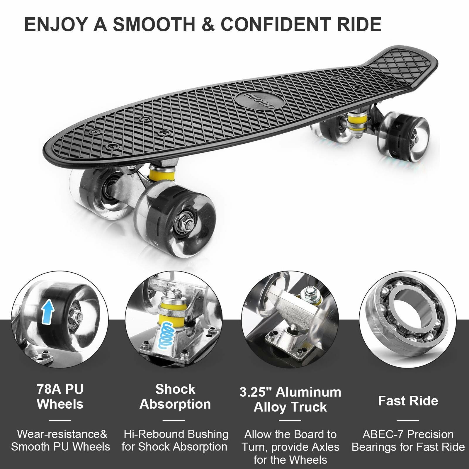 Skateboards Complete Skateboard 31"x8" with Bag for Beginners Kids Teen 08
