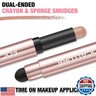 FOCALLURE No Crease Eyeshadow Stick, Creamy Eye Shadow Stick, Matte and Shimmer Eyeshadow Pencil, Smudge-proof, Built-in Smudger, PEACH MACARON